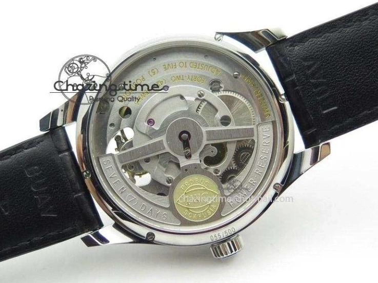 MIROTIME 0601 Breathable Portuguese Tourbillon Mystere SS TF Best Edition White Dial on Black Croc Leather Strap 7384